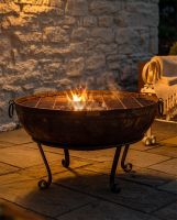 Iron Kadai Fire Bowl - 130cm Digital Illustration At Night