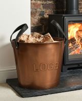 "Bowerton" Bronze Powder Coated Steel Log Holder Digital illustration
