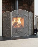 Antique Pewter Heart Design Three Fold Fireguard Digital illustration