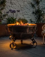"Dipendu" Wrought Iron Kadai Fire Pit Digital Illustration AT Night 