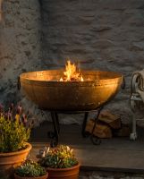 Iron Kadai Fire Bowl - 110cm Digital Illustration At Night 