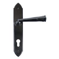 Gothic Design Lever Espagnolette Lock Set finished In Black