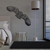 Geometric Barn Owl Wall Art in the Becroom