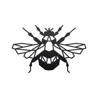 Geometric Iron Bumblebee Wall Art Finished in Black Geometric Iron Bumblebee Wall Art Finished in Black