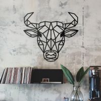 Geometric Bull Wall Art in Full 
