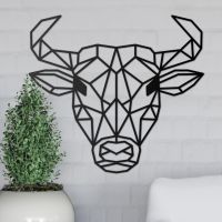 Geometric Bull Wall Art in Situ 