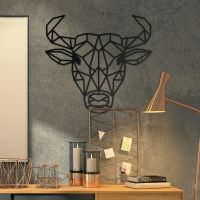 Wall Art of Geometric Bull in Situ 