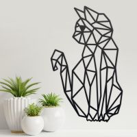 Geometric Cat Steel Wall Art 
