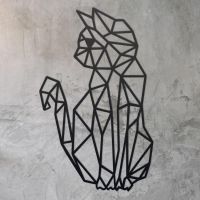 Geometric Cat Wall Art in Situ 