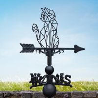 Weathervane with Geometric Cat Motif Weathervane with Geometric Cat Motif