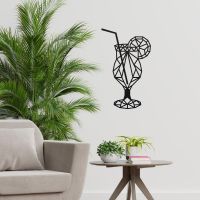 Geometric Steel Cocktail Glass Wall Art in situ in the sitting room Geometric Steel Cocktail Glass Wall Art in situ in the sitting room