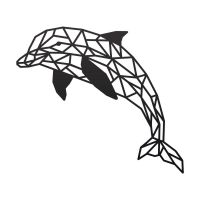 Geometric Dolphin Wall Art in a Black Finish