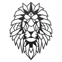 Geometric Lion Steel Wall Art in a Black Finish Geometric Lion Steel Wall Art in a Black Finish