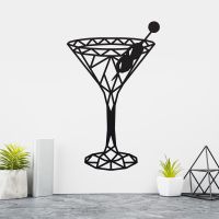 Geometric Steel Martini Glass Wall Art in the Home Geometric Steel Martini Glass Wall Art in the Home