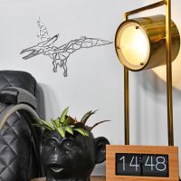 Geometric Natural Steel Pterodactyl Wall Art in Situ in the Living Room