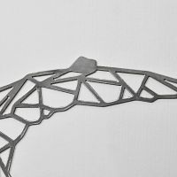Close-up of the Natural Steel Finish on the Geometric Pterodactyl Wall Art