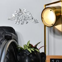 Geometric Iron Stegosaurus Wall Art Finished in Black Natural Finish Geometric Iron Stegosaurus Wall Art Finished in Black Natural Finish