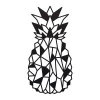 Geometric Steel Pineapple Wall Art in Black