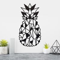 Geometric Steel Pineapple Wall Art on a Cream Wall