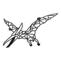 Geometric Iron Pterodactyl Wall Art Finished in Black