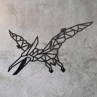 Geometric Iron Pterodactyl Wall Art on a Rustic Wall Geometric Iron Pterodactyl Wall Art on a Rustic Wall
