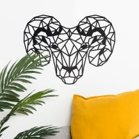 Geometric Steel Ram Wall Art on a Cream Wall