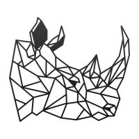 Geometric Rhino Steel Wall Art in a Black Finish