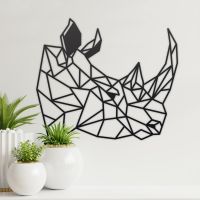 Geometric Rhino Steel Wall Art in the Home