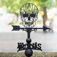 Weathervane with Geometric Skull Motif