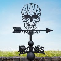 Weathervane with Geometric Skull Topper