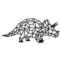 Geometric Iron Triceratops Wall Art Finished in Black