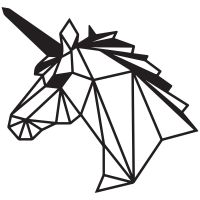 Geometric Unicorn Wall Art Finished in Black Geometric Unicorn Wall Art Finished in Black