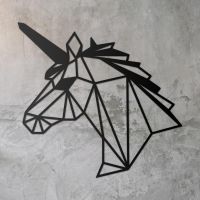 Geometric Unicorn Wall Art on a Rustic Grey Wall Geometric Unicorn Wall Art on a Rustic Grey Wall