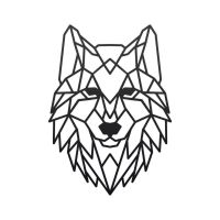 Geometric Iron Wolf Wall Art Finished in Black