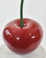 Glace Cherry Cast Aluminium Interior Ornament on a White Background Close up of the Cherry