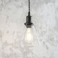 Glass Cone Antique Bronze Pendant Hanging Light in Situ