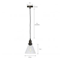 Glass Cone Antique Bronze Pendant Hanging Light Dimensions