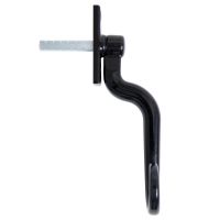 Glossy Black Monkeytail Espagnolette Window Handle left handed side view