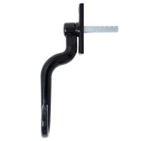 Glossy Black Monkeytail Espagnolette Window Handle right handed side view