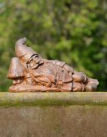 Cast Iron Relaxing Gnome Garden Statue Cast Iron Relaxing Gnome Garden Statue