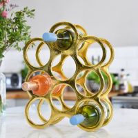 Gold "Floating Bubbles" Wine Rack 
