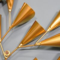  Metal Wall Art with a Gold Cone Tree Design 