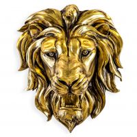 Lion Wall Bust Finished in a Gold Effect Finish Lion Wall Bust Finished in a Gold Effect Finish