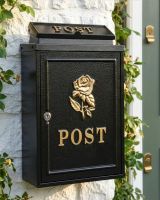 Gold Rose "Oxford" Wall Mounted Post Box digital illustration