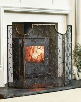 Gold Wash Gothic Three Fold Fire Guard in Situ Gold Wash Gothic Three Fold Fire Guard in Situ