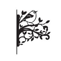 Close-Up of Goldcrest on Branches Steel Hanging Basket Bracket