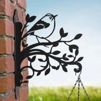 Goldcrest on Branches Steel Hanging Basket Bracket