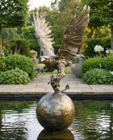 Golden Eagle Catching Fish Garden Ornament ai illustration