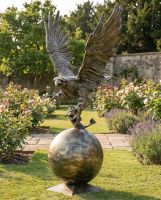 Golden Eagle Catching Fish Garden Ornament