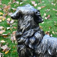 View of the Back of the Head of the Golden Retriever Antique Gold Sculpture